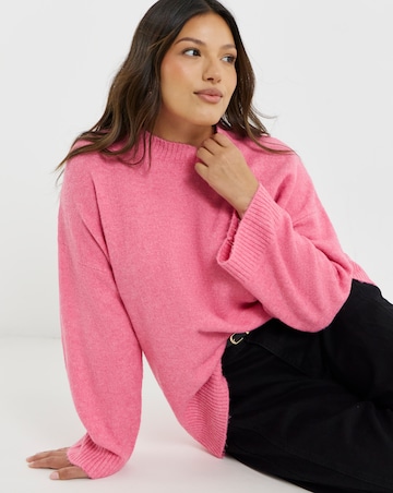 Cosy Yarn Bubblegum Pink Crew Neck Jumper