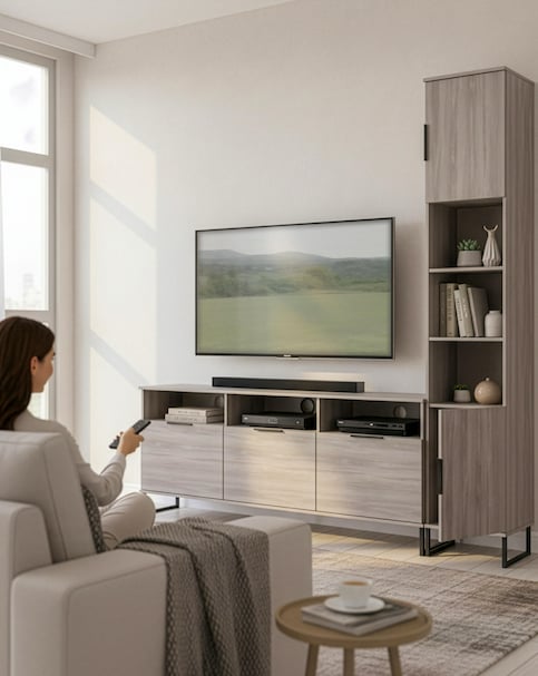 Hayden Ready Assembled Right Hand Media Unit