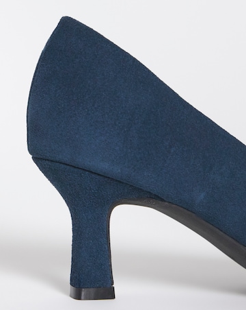 Heavenly Soles Kirsten Suede Pointed Toe Court Shoes - Wide Fit (E)