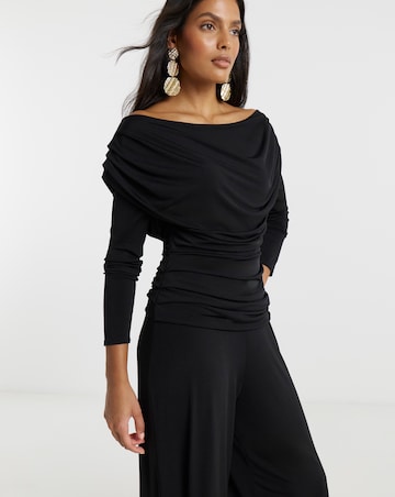 Flounce London Jersey Ruched Jumpsuit