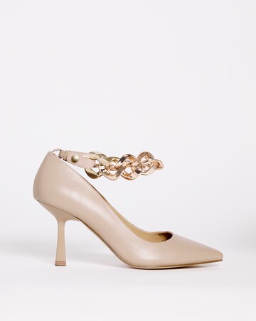 Toulon Removable Chain Heeled Court Shoes - Extra Wide Fit (EEE)