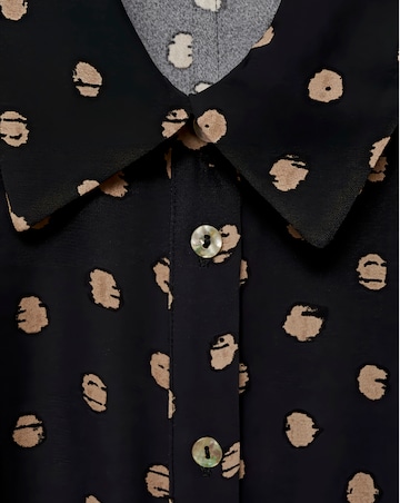 Mango Polka-dot shirt dress with Knot Detail