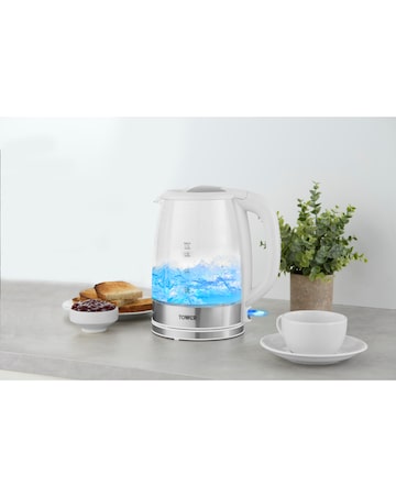 Tower 1.7 Litre Glass Kettle + 2 Slice Toaster + 20L Manual Microwave