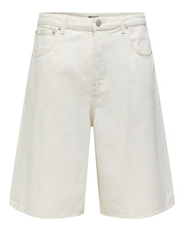 Only & Sons Carl Loose Denim Shorts - Cream