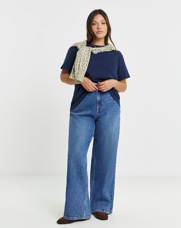 Navy Slub Slim Fit Crew Neck T-Shirt