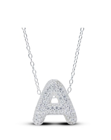 Sterling Silver 15mm Initial Necklace