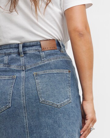 Stone Blue Column Maxi Skirt