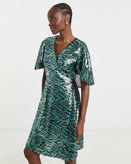 Lovedrobe Animal Sequin Cape Mini Dress