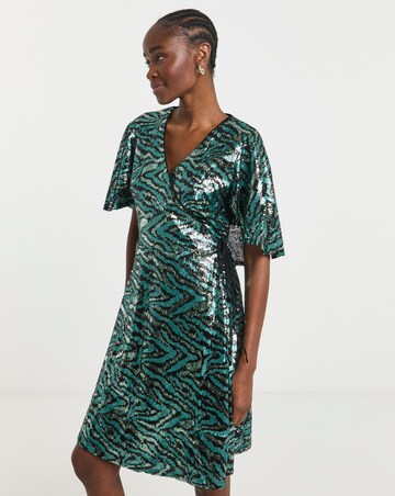 Lovedrobe Animal Sequin Cape Mini Dress