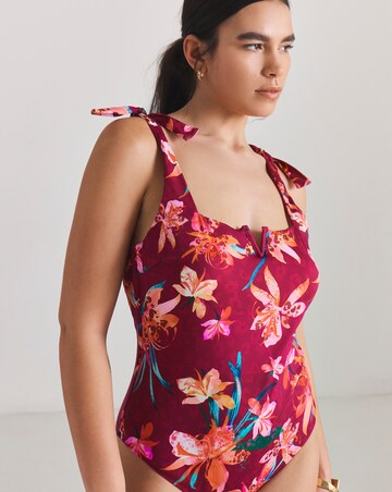 Magisculpt Adjustable Tie Strap V Detail Firm Control Swimsuit