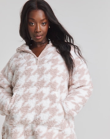 Pretty Secrets Quarter Zip Snuggle Top With Ribbed Leggings Lounge Set