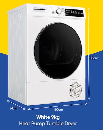 Russell Hobbs RH9HPTD111W 9kg Heat Pump Tumble Dryer White + Install