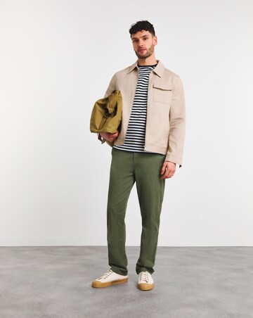Stone Zip Up Smart Harrington Jacket