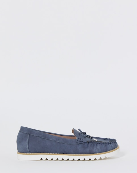 Cushion Walk Bow Detail Moccasin Flats - Extra Wide Fit (EEE)
