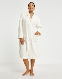Pretty Secrets Button Through Fleece Dressing Gown