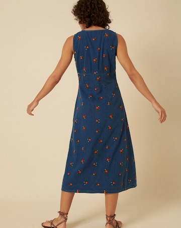 Nobody's Child Denim Sandra Embroidered Midi Dress