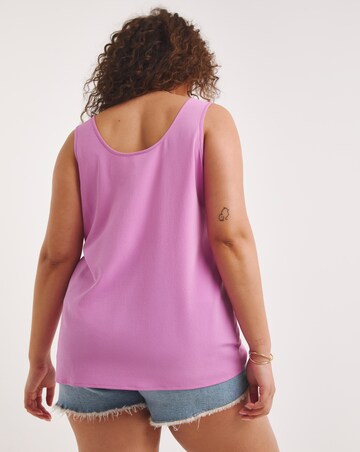 Lilac Lightweight Woven Scoop Vest Top