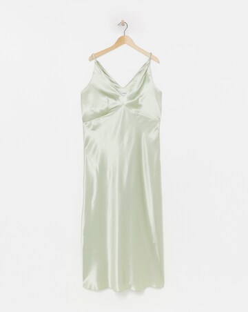 Simply Be Sage Satin Cami Slip Dress