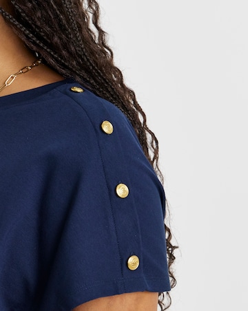 Tommy Hilfiger Gold Button Short Sleeve T-shirt