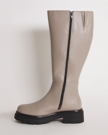 Calista Knee High Chelsea Boots - Wide Fit (E) & Super Curvy Calf