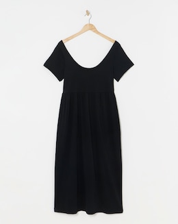 Black Cotton Jersey Midi Sundress