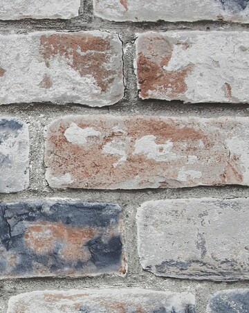 Fresco Navy/Red Industrial Distressed Brick Wallpaper