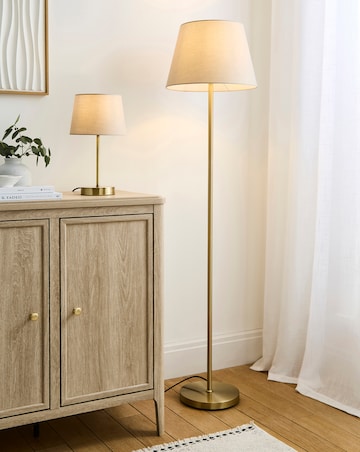 Owen Cream and Brass Floor Lamp