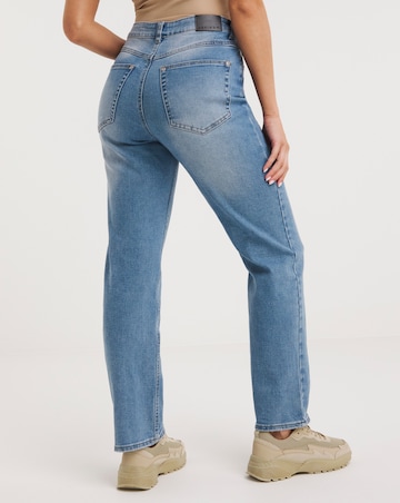 Esme Stonewash High Waist Straight Leg Jeans