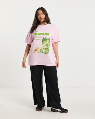 Simply Be Pink Matcha Graphic T-Shirt