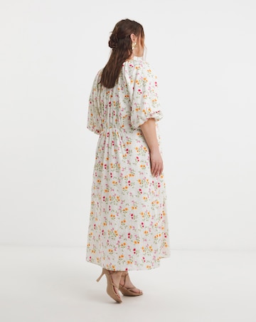 Simply Be Floral Print Broderie Button Through Midi Dress