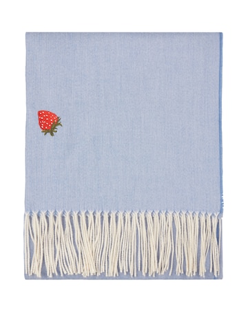 Furn. Fruits Lightweight Strawberry Embroidered Throw