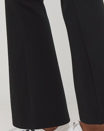 Black Flared Ponte Jersey Pull On Trouser