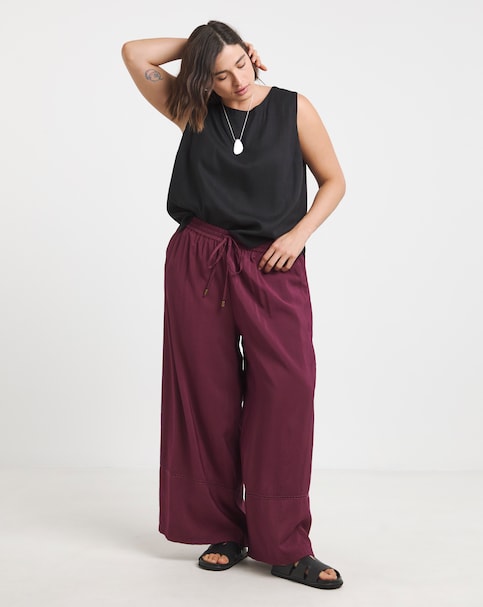 Simply Be Extreme Wide Leg Trim Detail Trousers