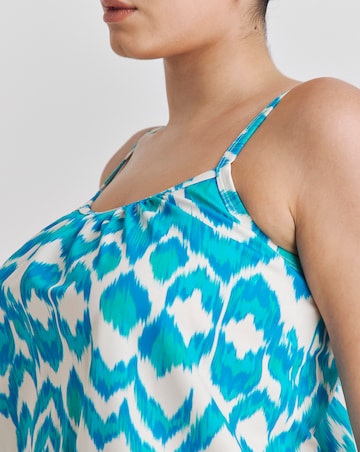 JD Williams Ikat Print Blouson Tankini Top