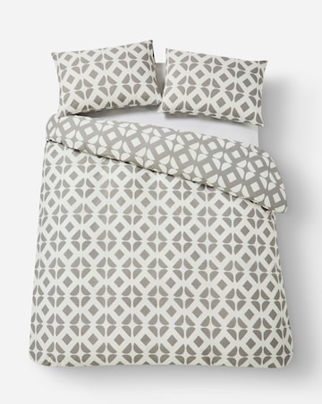 Gray & Osbourn Arran Tile Print Duvet Set Grey