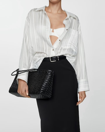 Mango Stripe Collar Blouse