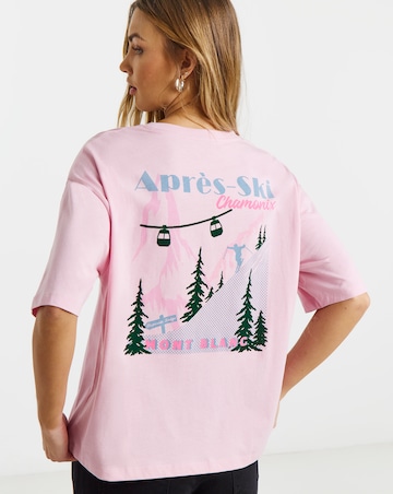 Simply Be Pink Apres Ski Graphic T-Shirt