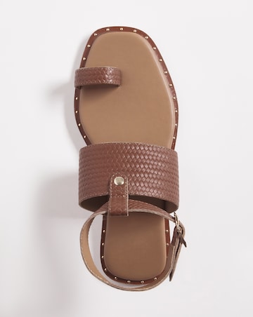 Leather Interweave Toe Ring Sandal - Wide Fit (E)