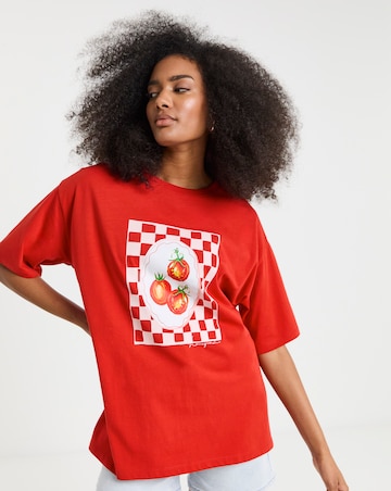 Simply Be Red Tomatoes Graphic T-Shirt