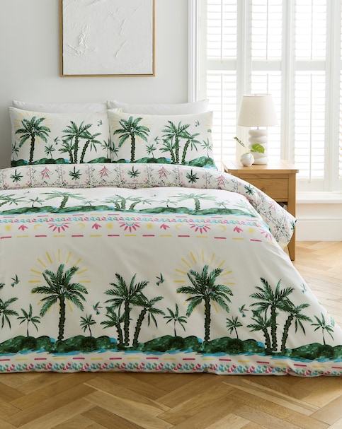 Ariana Palm Cotton Blend Duvet Cover Set