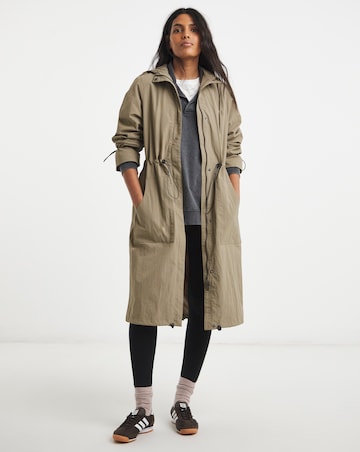 Greige Longline Tech Parka