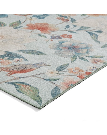 Catherine Lansfield Pippa Floral Birds Washable Rug