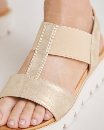 Heavenly Feet Ritz T Bar Elasticated Sandals Ex Wide Fit