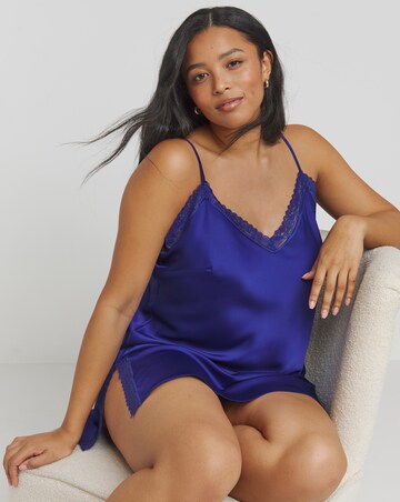 Figleaves Lace Detail Stretch Satin Chemise