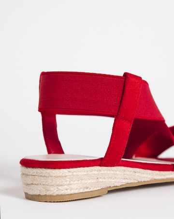Dia Elasticated Low Wedge Espadrilles - Wide Fit (E)