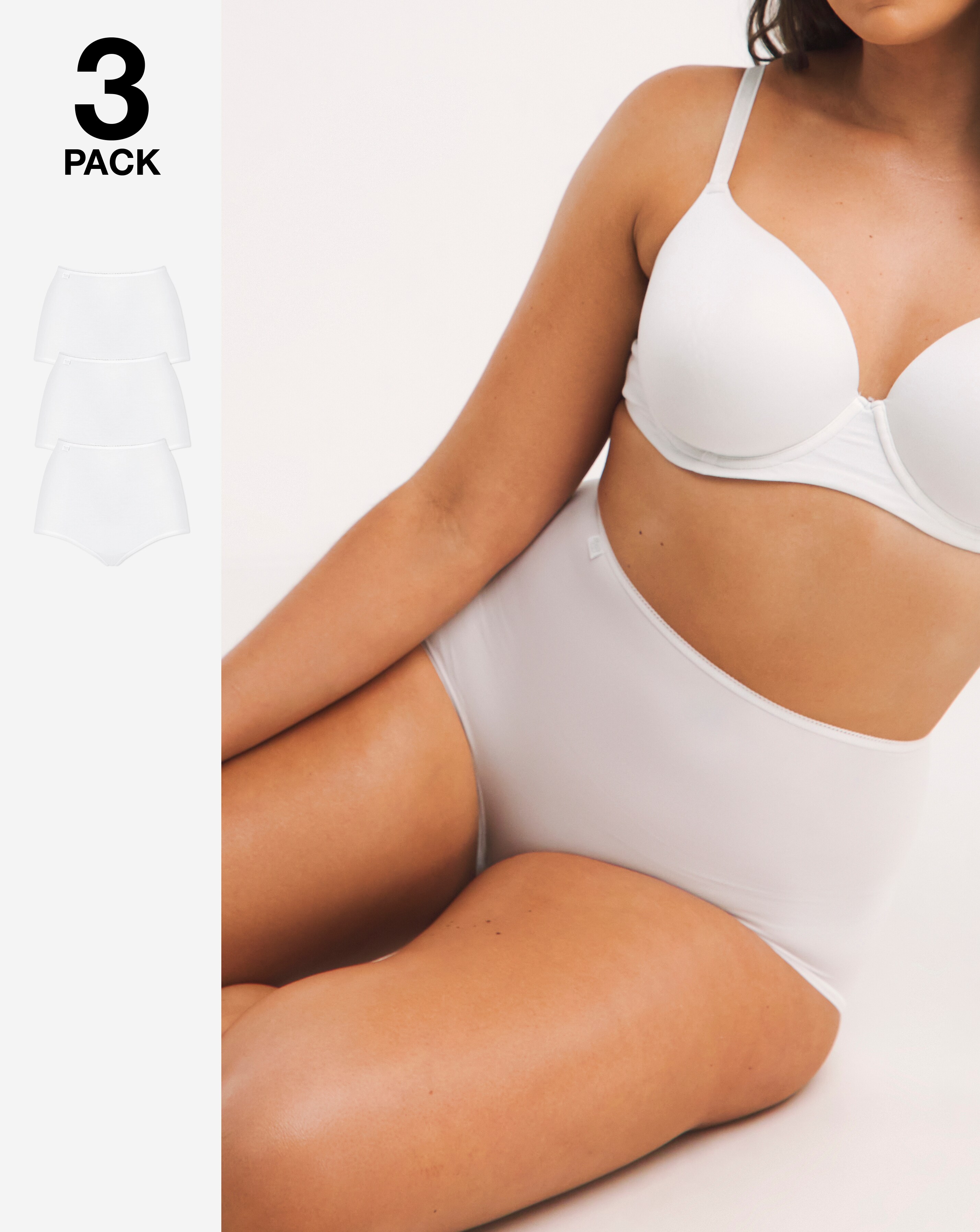 Sloggi (3 Pack) Microfibre Maxi Knickers White