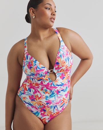 Elomi Savaneta Non Wired Plunge Swimsuit White