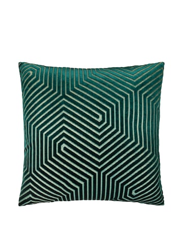 Paoletti Evoke Cut Velvet Large Cushion Cover - Emerald