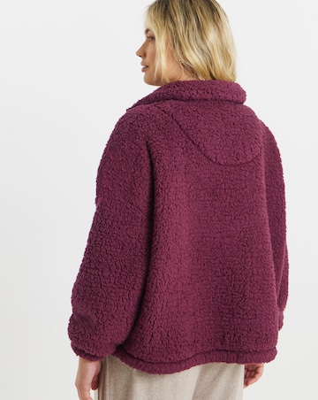 Pretty Secrets Quarter Zip Fleece Snuggle Top Burgundy
