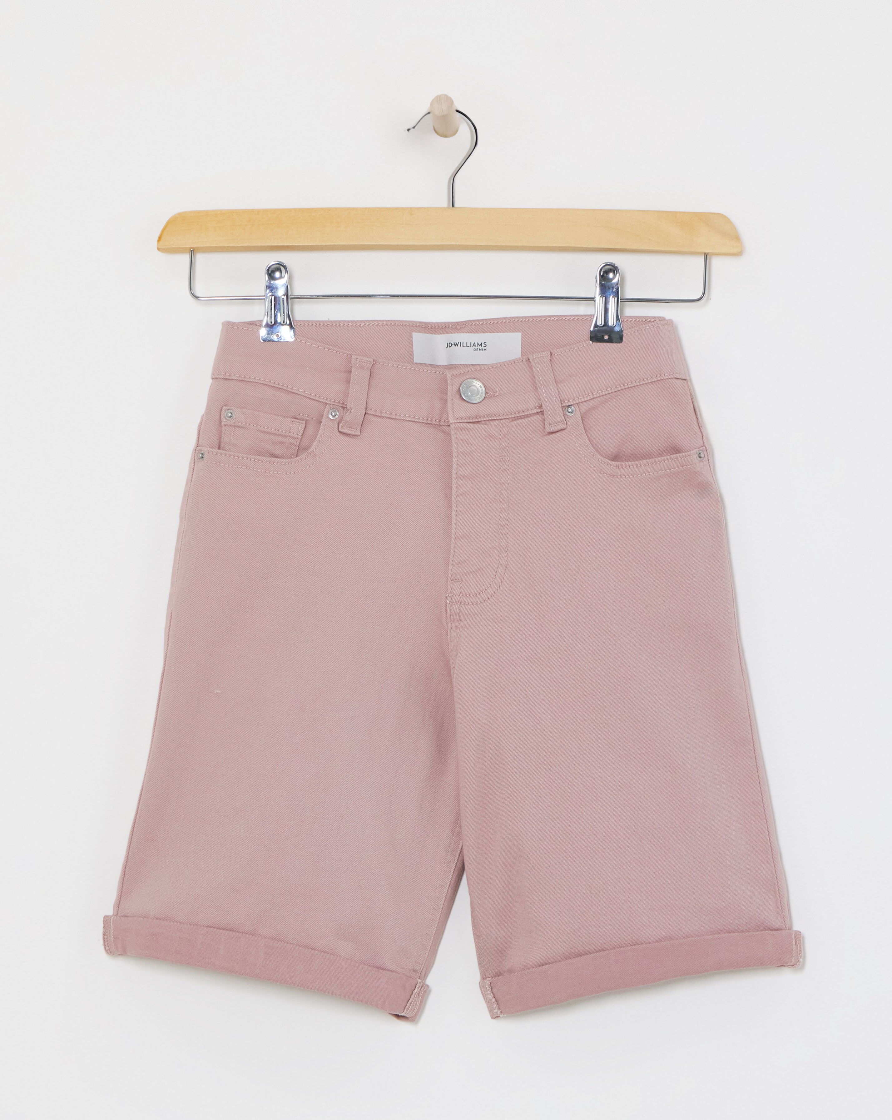 24/7 Blush Knee Denim Shorts